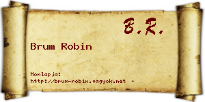 Brum Robin névjegykártya